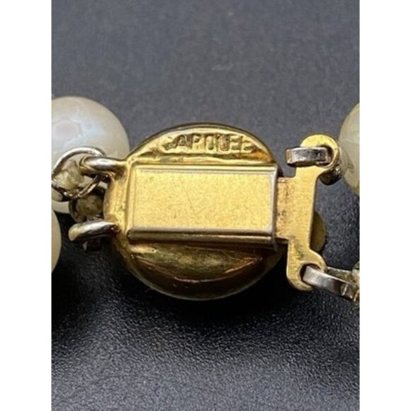 VTG Carolee Double Strand Faux Pearl Necklace 16" Knotted Glass 8mm Beads LOOK - Picture 6 of 16